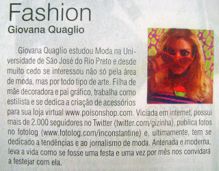 giovana quaglio, acho tendência, clipping, mídia, notícias, blog de moda, influencer, youtuber, mogi mirim, campinas, 