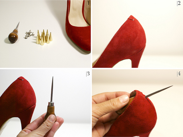 como fazer, scarpin, spikes, sapatos, diy,