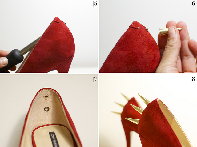 como fazer, scarpin, spikes, sapatos, diy,