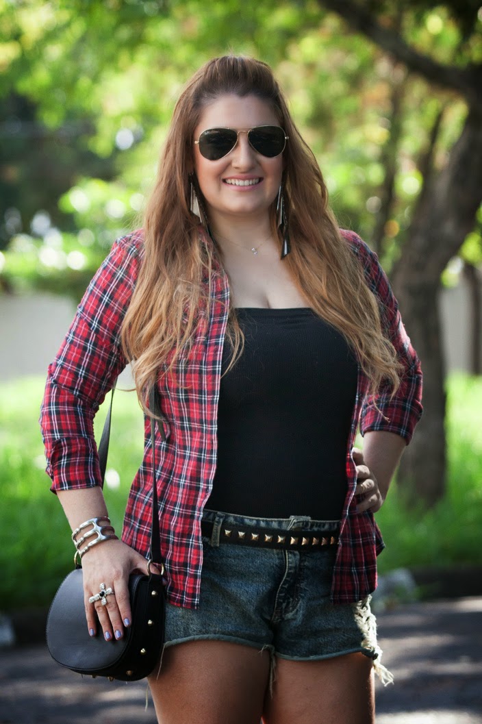 giovana quaglio, look do dia, camisa xadrez, shorts jeans, botinha, forever 21, blog de moda, mogi mirim, campinas, mogi guacu