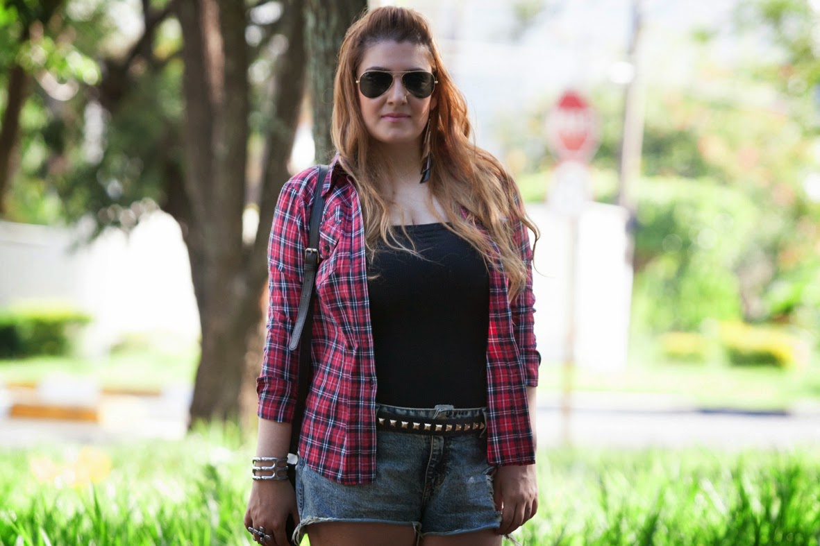 giovana quaglio, look do dia, camisa xadrez, shorts jeans, botinha, forever 21, blog de moda, mogi mirim, campinas, mogi guacu