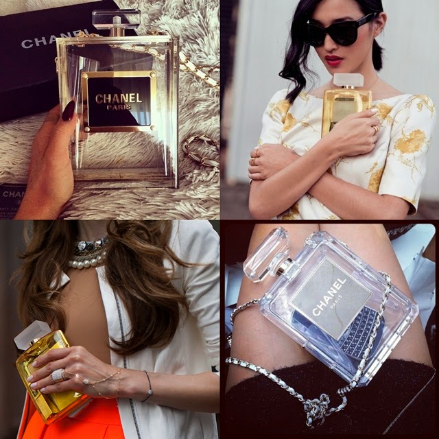 bolsa, clutch, perfume, bottle, chanel, lanvin, charlotte olympia, acho tendencia