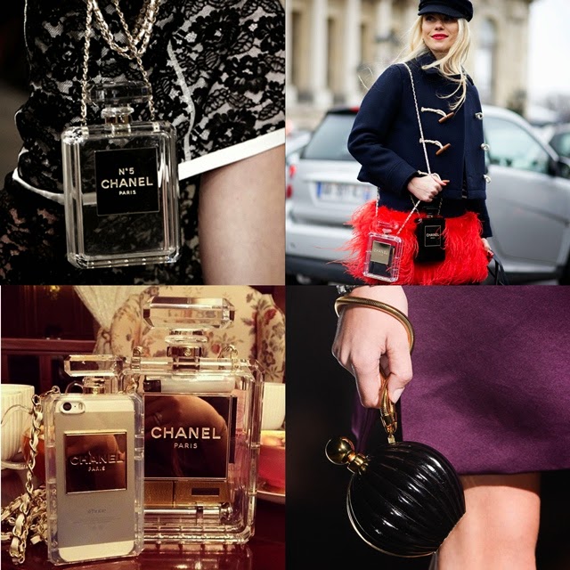 bolsa, clutch, perfume, bottle, chanel, lanvin, charlotte olympia, acho tendencia