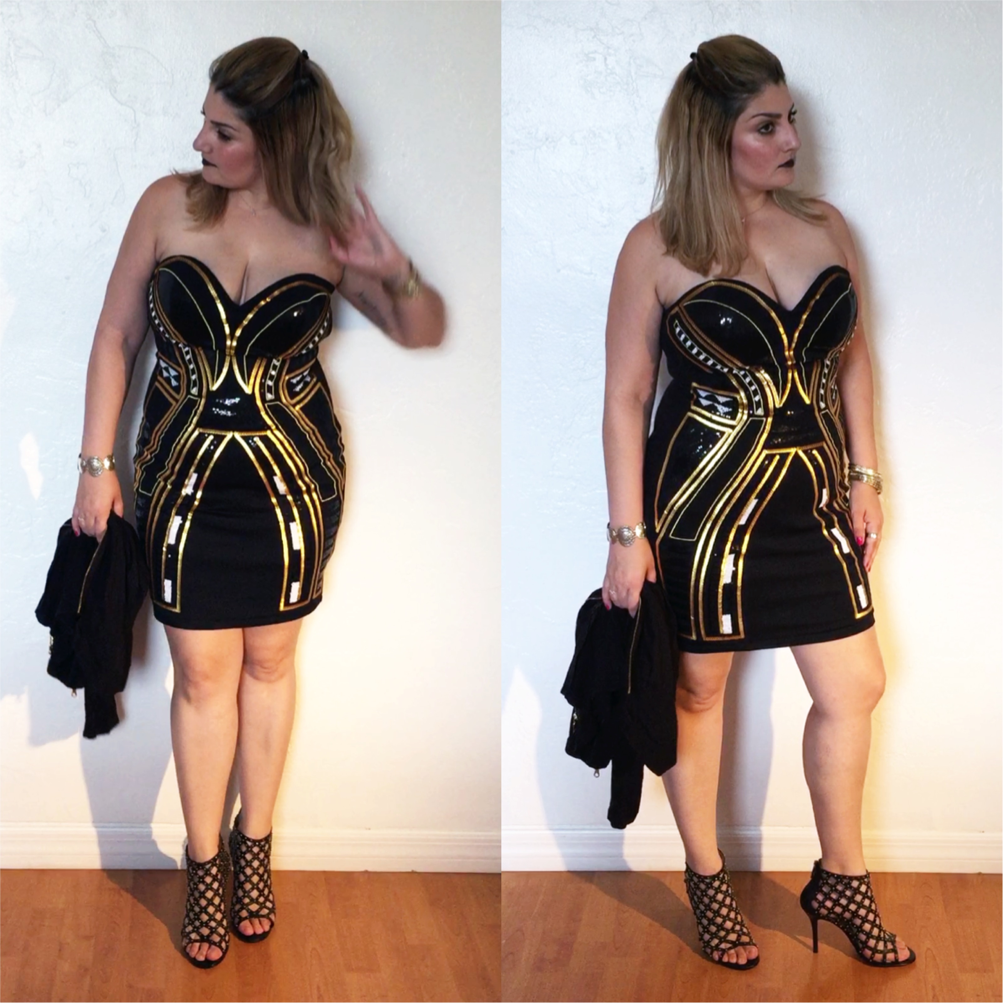 Look do dia, Giovana Quaglio, H&M, Michael Kors, Preto e Dourado, Vestido de Festa, blogueira de moda