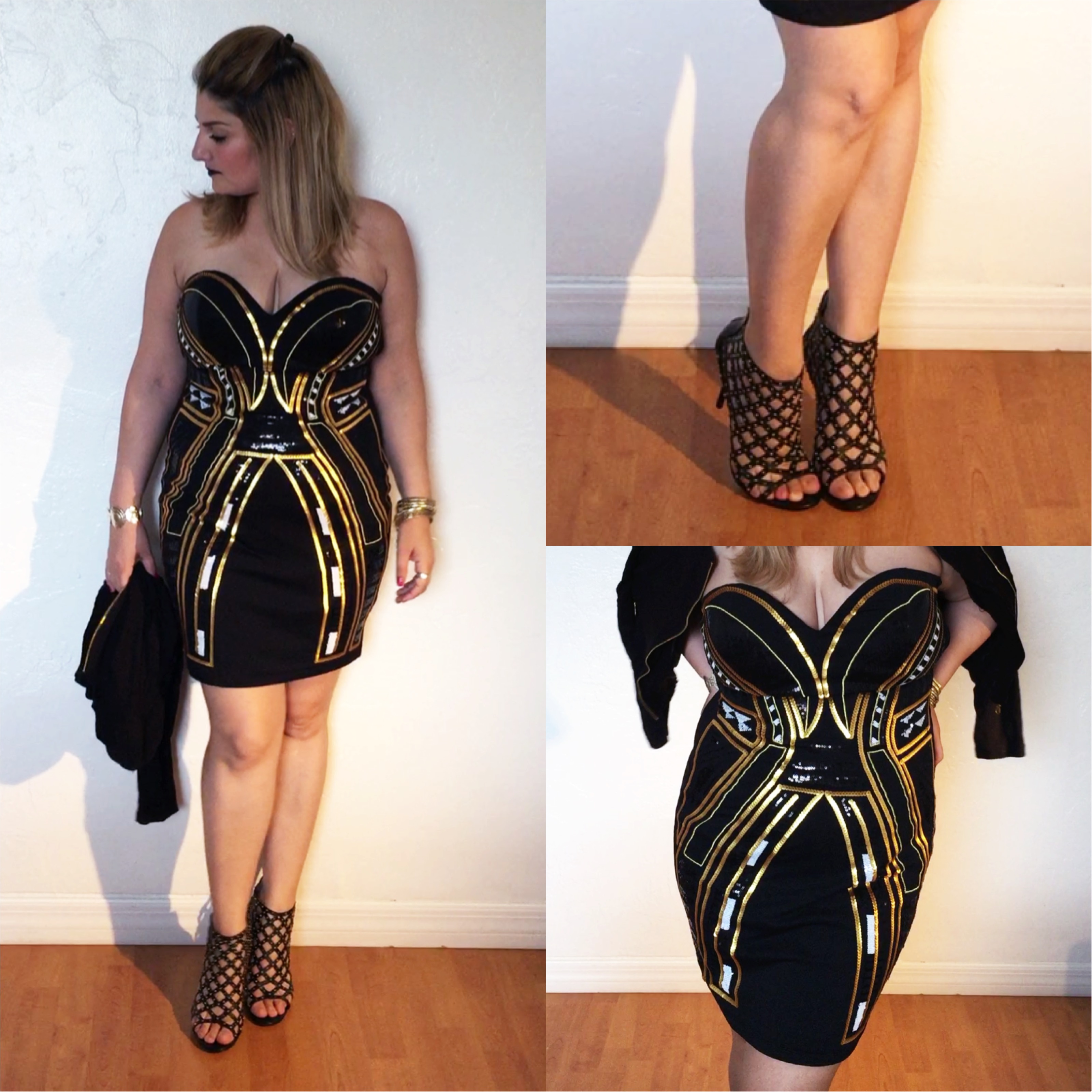 Look do dia, Giovana Quaglio, H&M, Michael Kors, Preto e Dourado, Vestido de Festa, blogueira de moda