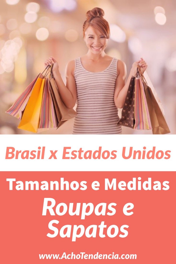 conversao, tamanho, roupa, sapato, estados unidos, eua, brasil