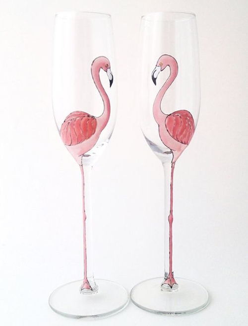 flamingo, acessorios, coisas, decoracao, roupas, taça, champagne