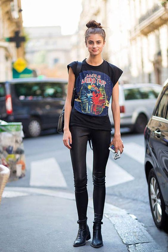 16 maneiras de usar sua camisa de banda  Moda roqueira, Moda rockeira,  Looks com camisetas