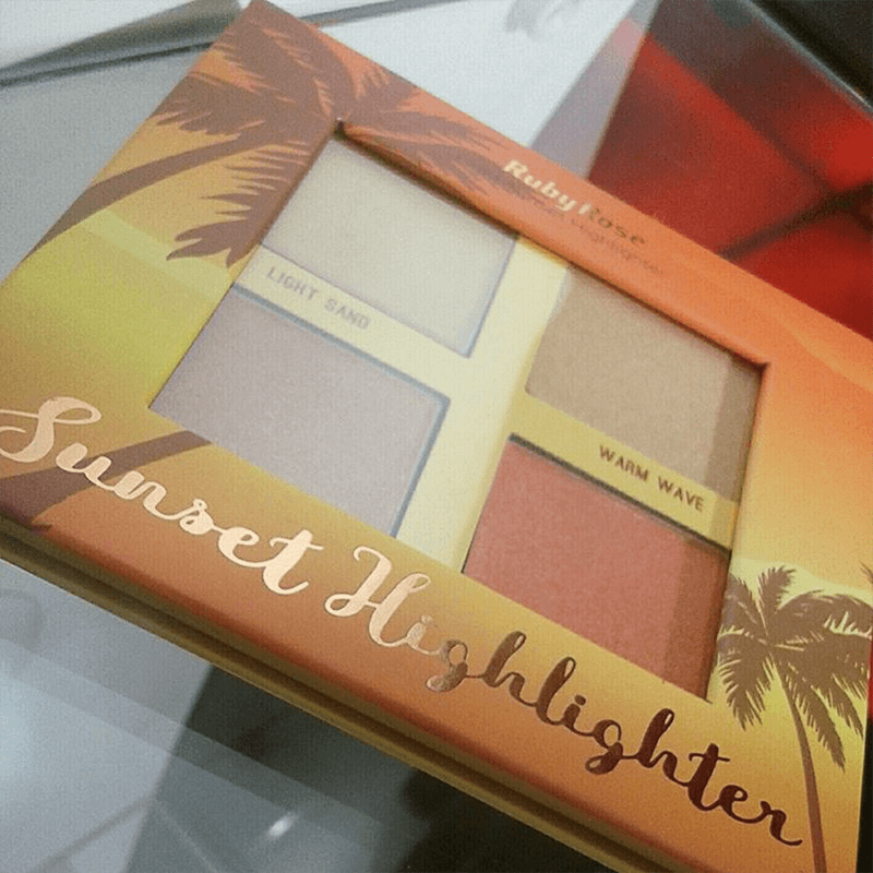 iluminador, ruby rose, maquiagem, make up, makeup, cosméticos, iluminadores, bronzer, onde comprar, quanto custa, como usar, resenha, review, sunset highlighter, paleta, giovana quaglio