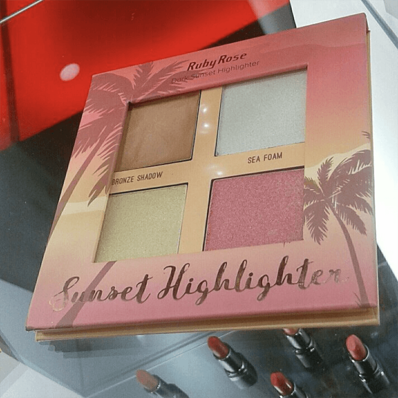 iluminador, ruby rose, maquiagem, make up, makeup, cosméticos, iluminadores, bronzer, onde comprar, quanto custa, como usar, resenha, review, sunset highlighter, paleta, giovana quaglio