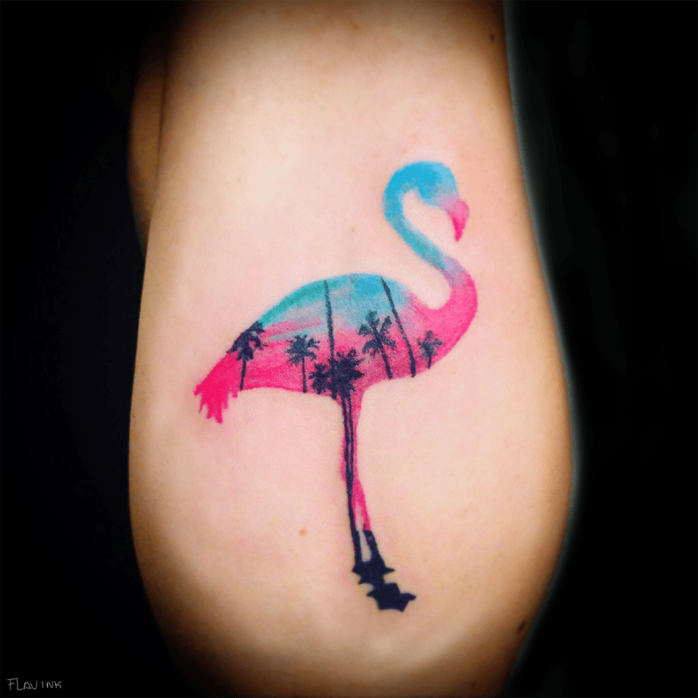 tatuagem, tattoo, flamingo, fotos, ideias, desenho, inspiração