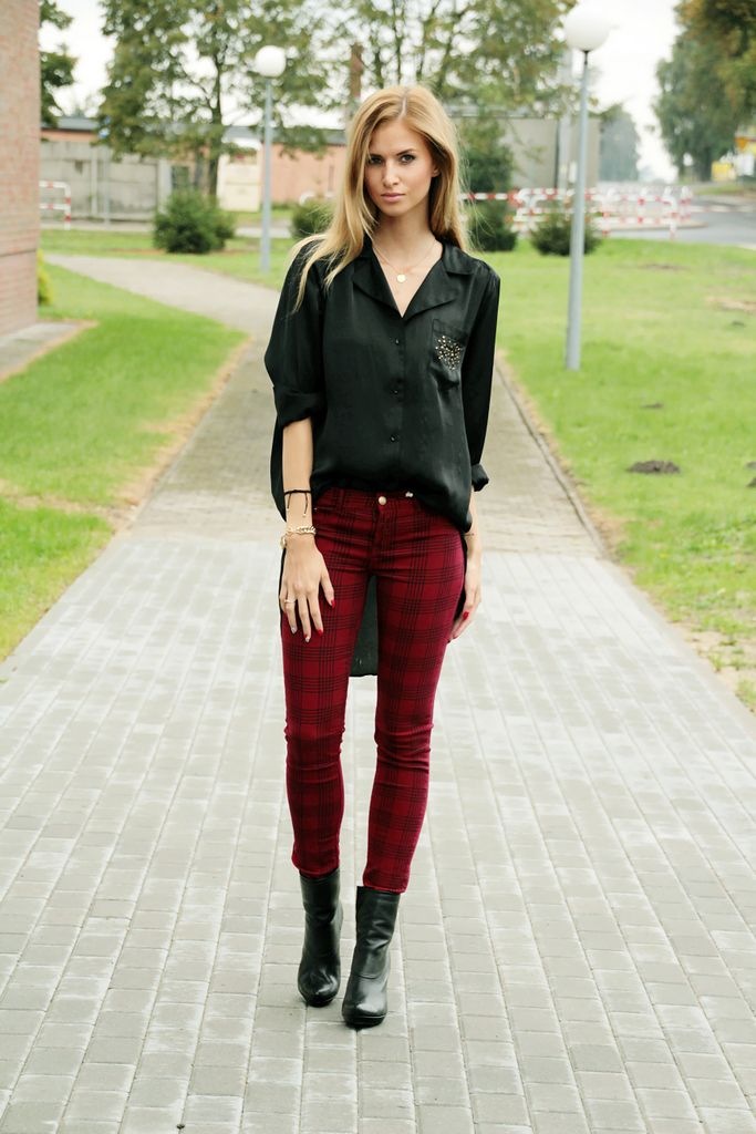 Calça Xadrez, Como Usar, Looks, Ideias, blogueira, xadrez vermelho, xadrez verde, estampa, tartan,