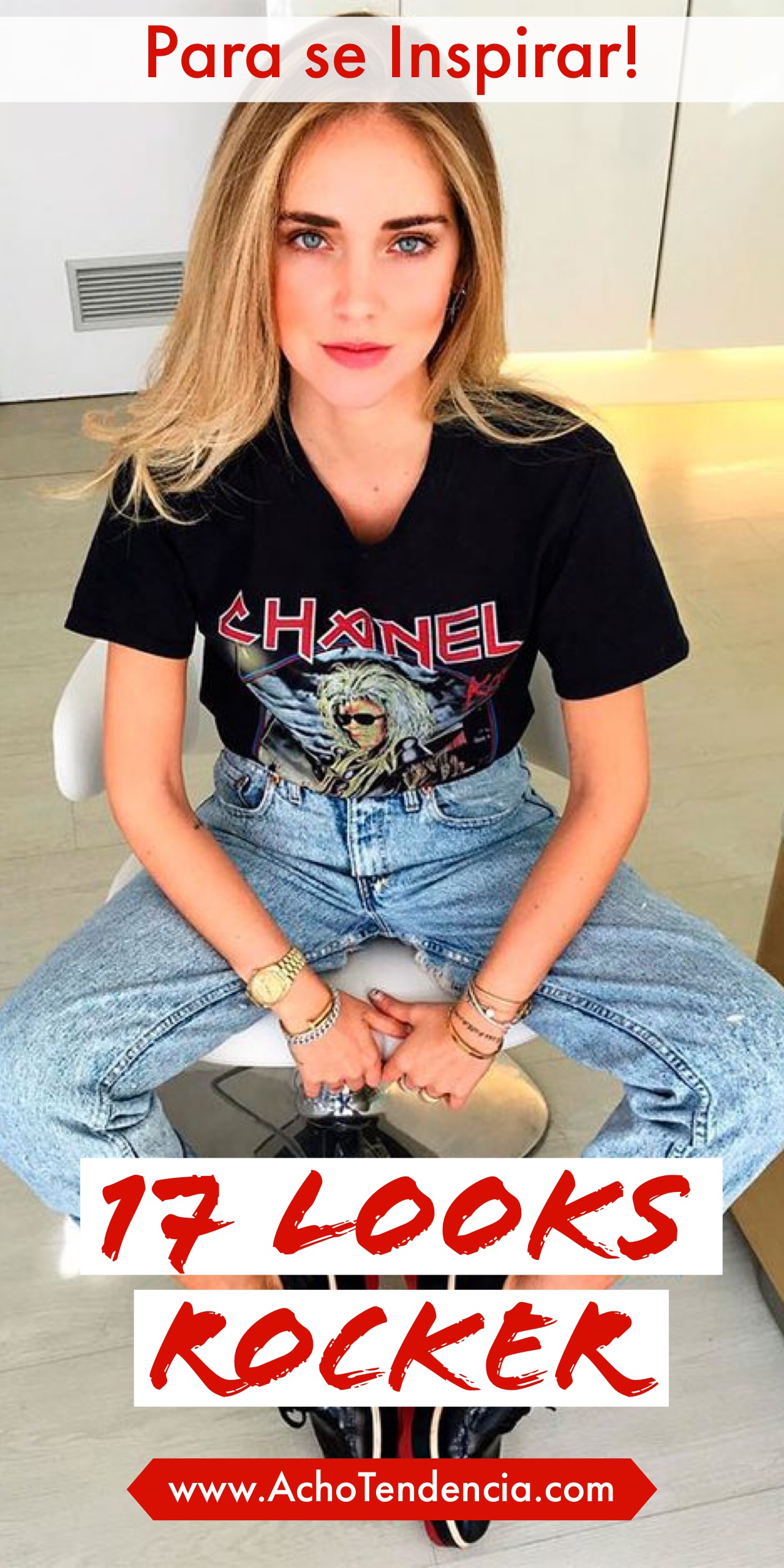 look rocker, dia do rock, outfit, como usar, camiseta de banda, camila coelho, thassia naves, chiara ferragni, chanel,