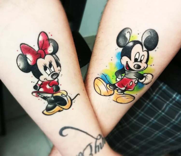 disney, mickey, minnie, tattoo, tatuagem, delicada, pequena, ideias, desenhos, 