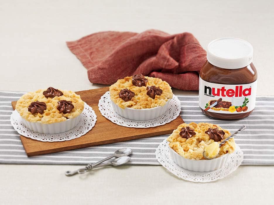 nutella, receitas, passo a passo, como fazer, ideias, frutas, crumble, torta, maçã