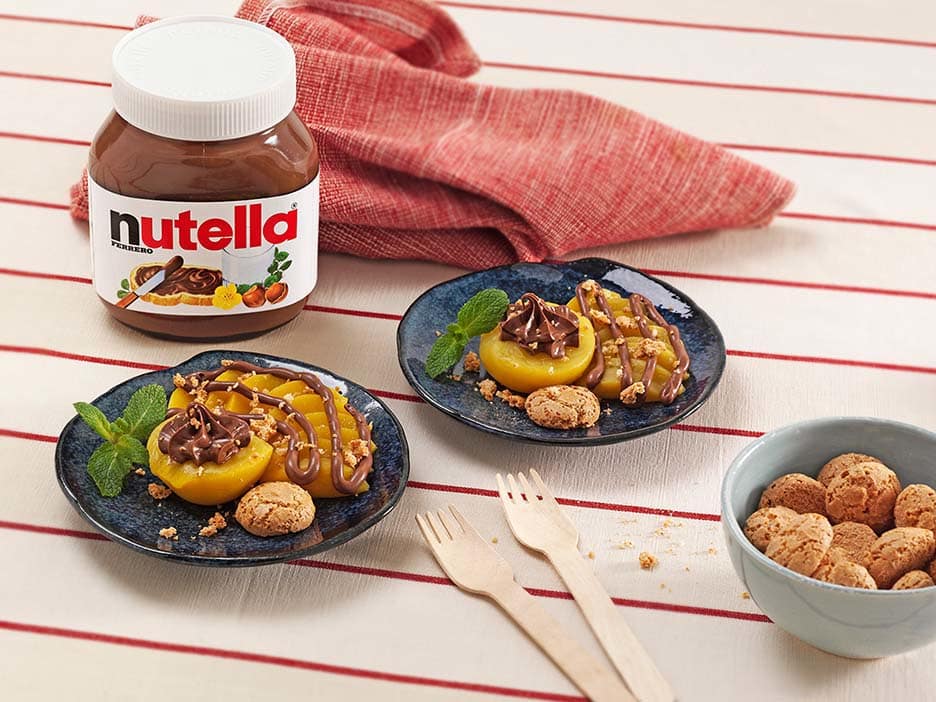 nutella, receitas, passo a passo, como fazer, ideias, frutas, biscoito, pessego, amendoa