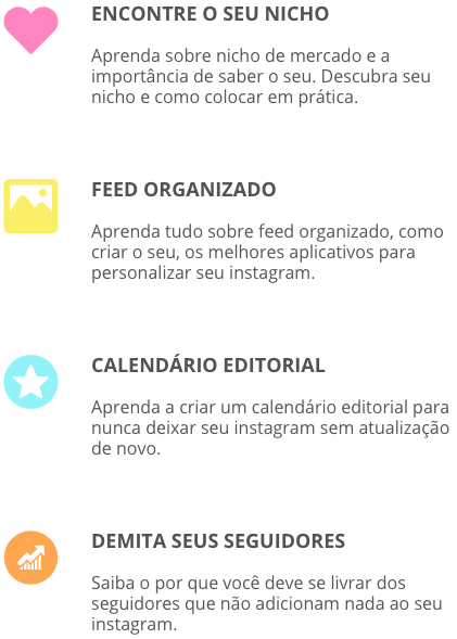 instagram, curso, engajamento, seguidores, feed organizado, calendario editorial, escolher nicho