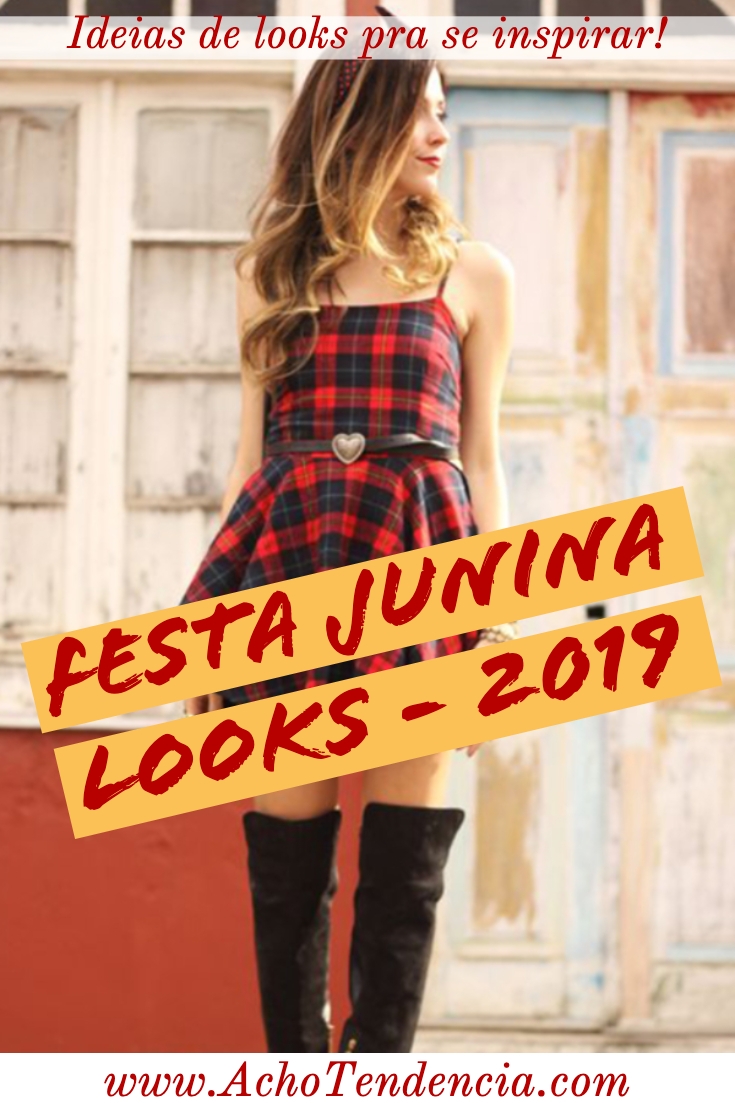 festa junina, looks, xadrez, 2019, saia, camisa