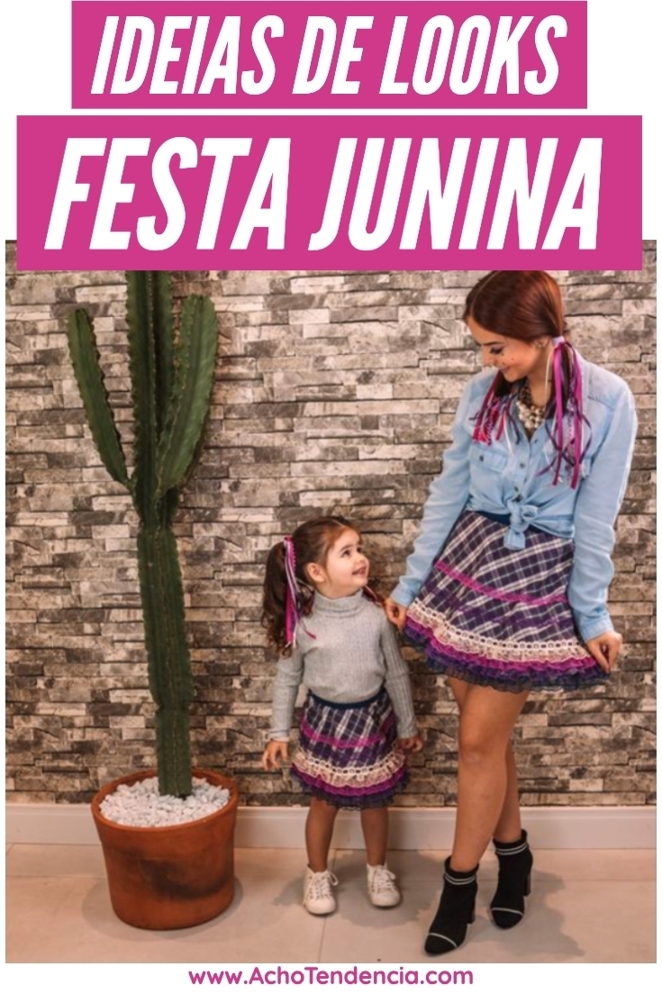 festa junina, looks, xadrez, 2019, saia, camisa