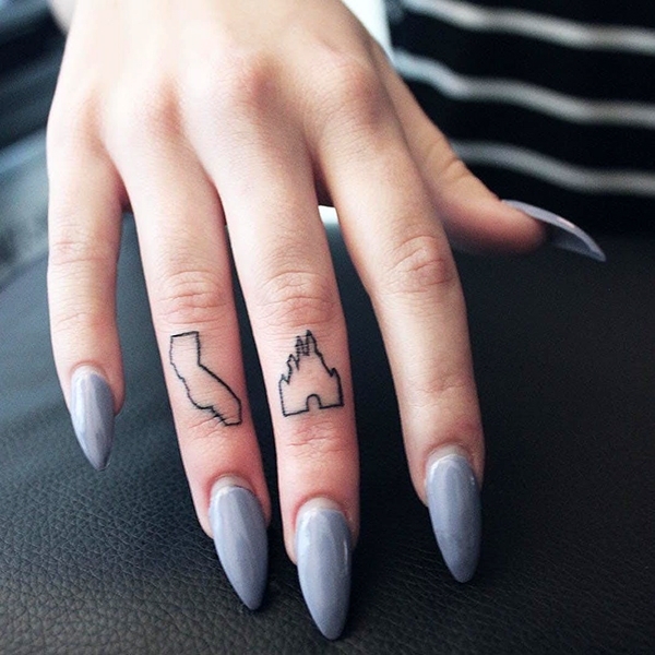 tatuagem no dedo, tattoo no dedo, ideias, fotos, tattoo, tatuagem, finger tattoo, castelo, disney, california