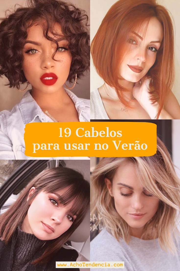 cabelo, corte, estilo, 2019, 2020, verão, ideias, crespos, cacheados, lisos, ruivo, curto, loiro, castanho