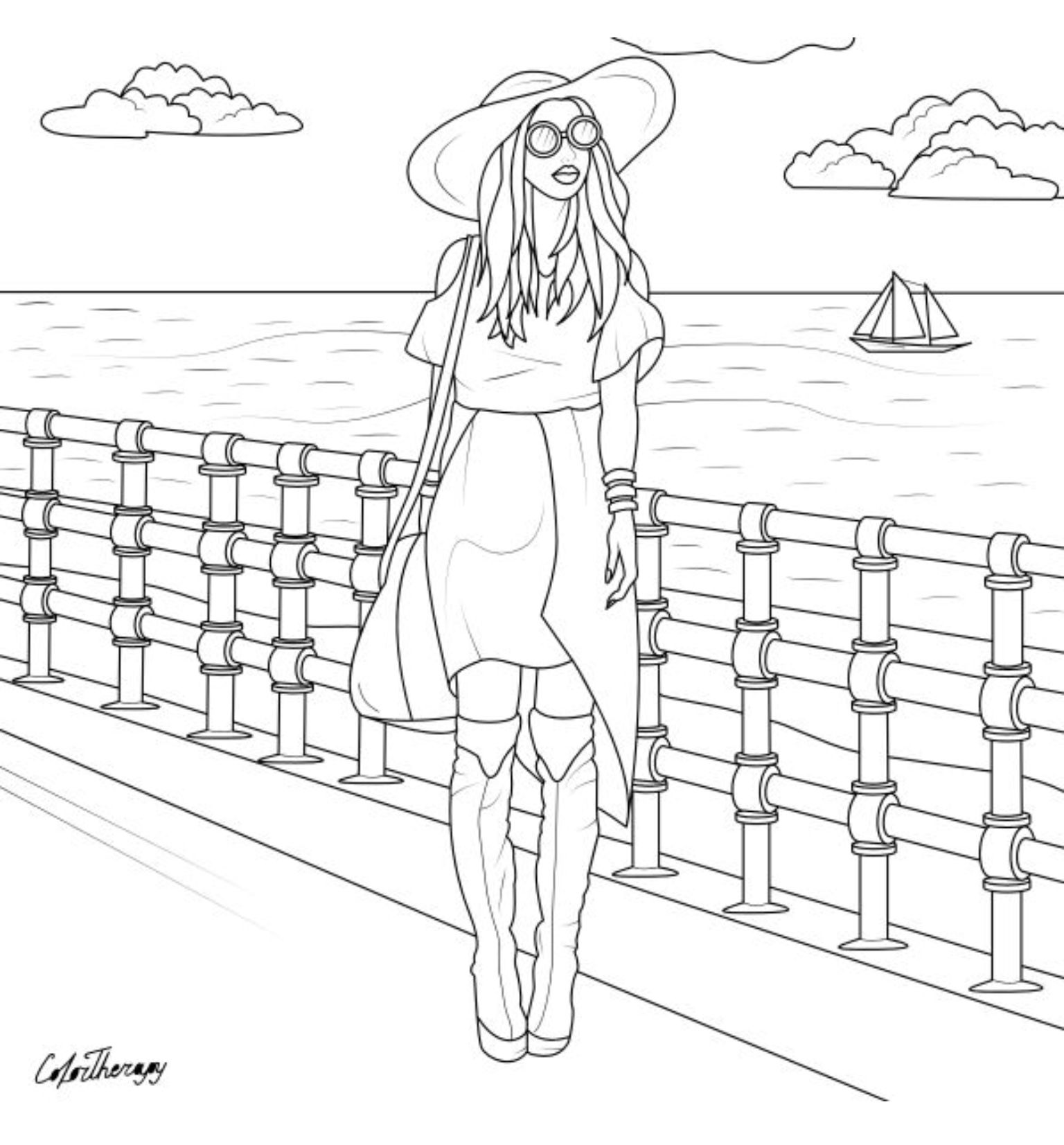 desenho de moda, para colorir, livro de desenhos, desenhos para colorir, roupas, croqui